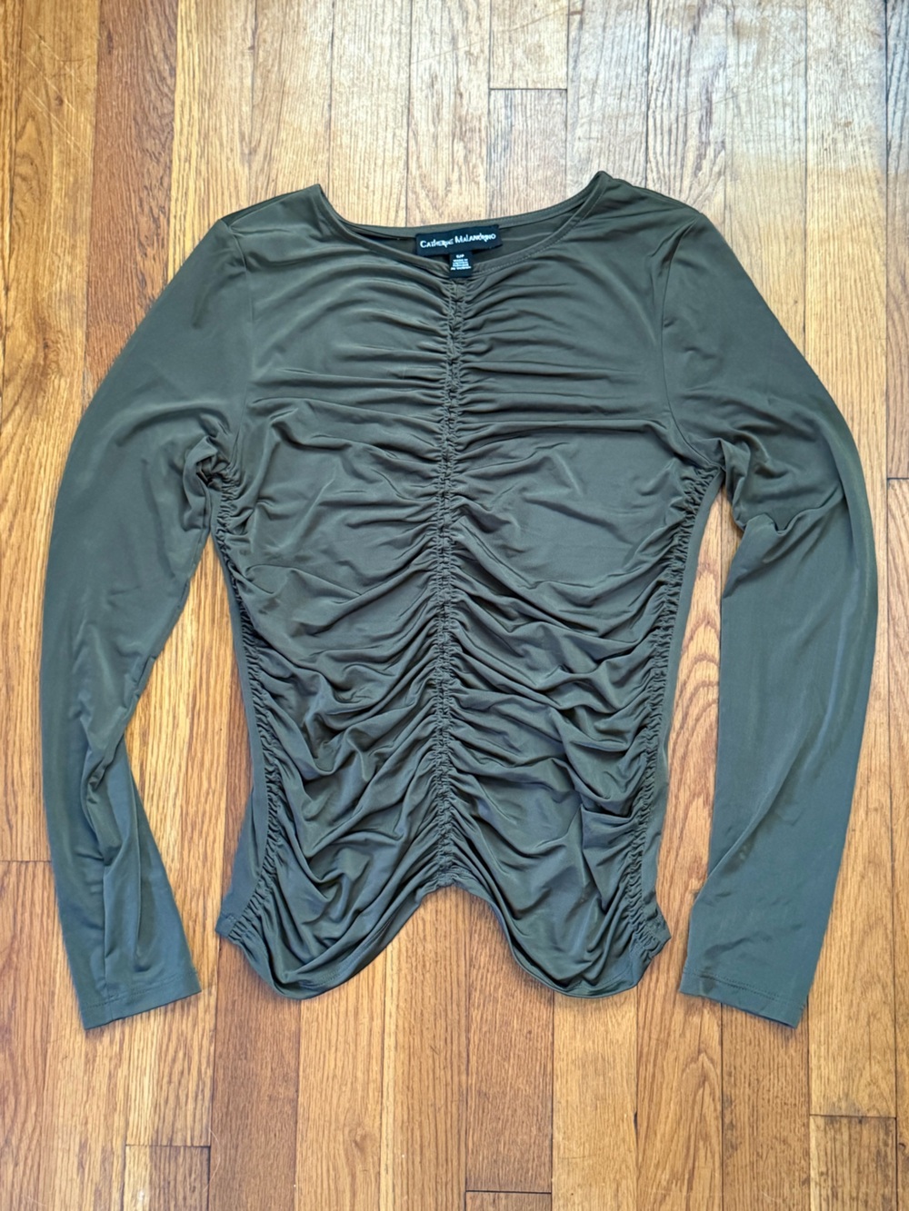 Catherine Malandrino Ruched Long-Sleeve Top